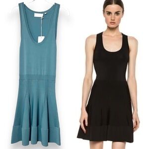 A.L.C. NWT Stafford Dress XS Leaf green mini sleeveless bandage flounce cocktail